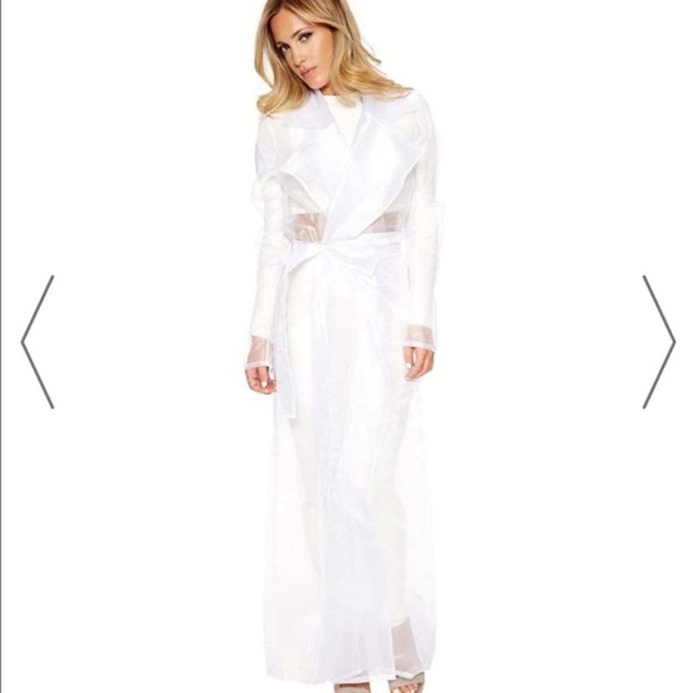 Naked Wardrobe White Sheer Duster
